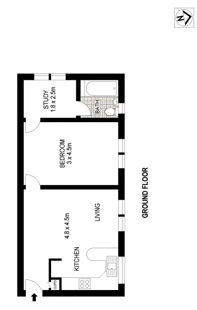 Floorplan of Homely apartment listing, 1/11 Dickson Street, Bronte NSW 2024