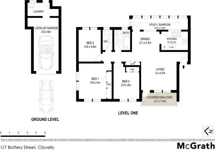 Floorplan of Homely apartment listing, 1/7 Battery Street, Clovelly NSW 2031