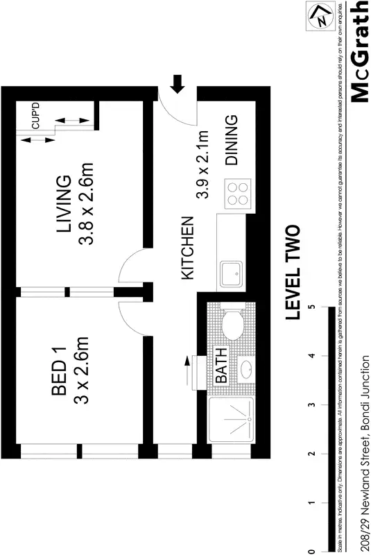 Floorplan of Homely apartment listing, 208/29 Newland Street, Bondi Junction NSW 2022