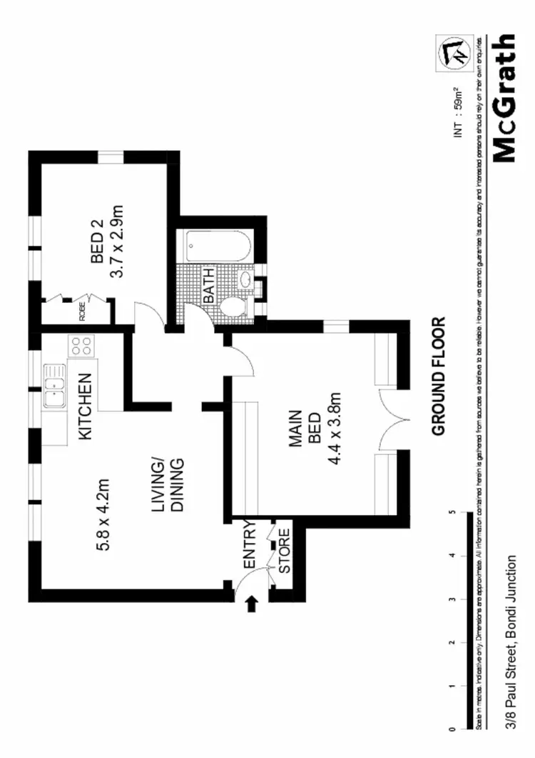 Floorplan of Homely apartment listing, 3/8 Paul Street, Bondi Junction NSW 2022