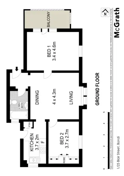 Floorplan of Homely apartment listing, 1/25 Blair Street, Bondi Beach NSW 2026