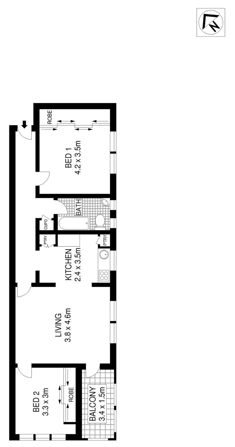 Floorplan of Homely apartment listing, 7/120 Roscoe Street, Bondi Beach NSW 2026