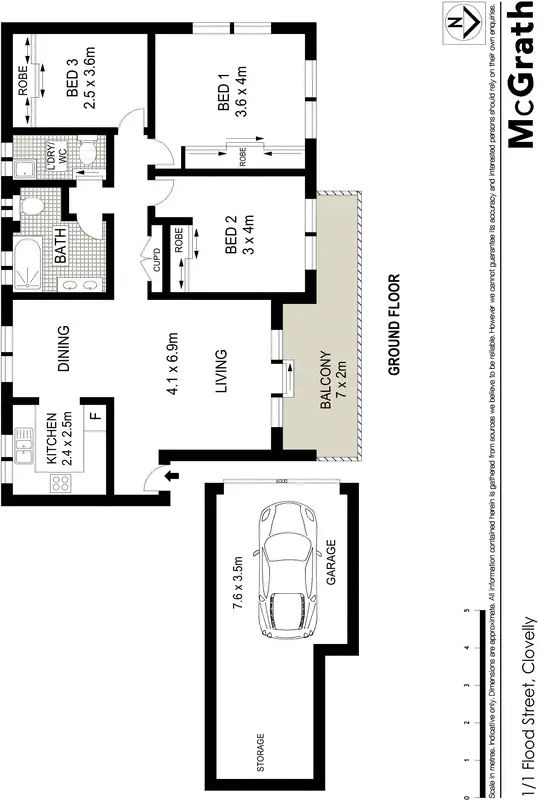 Floorplan of Homely apartment listing, 1/1 Flood Street, Clovelly NSW 2031