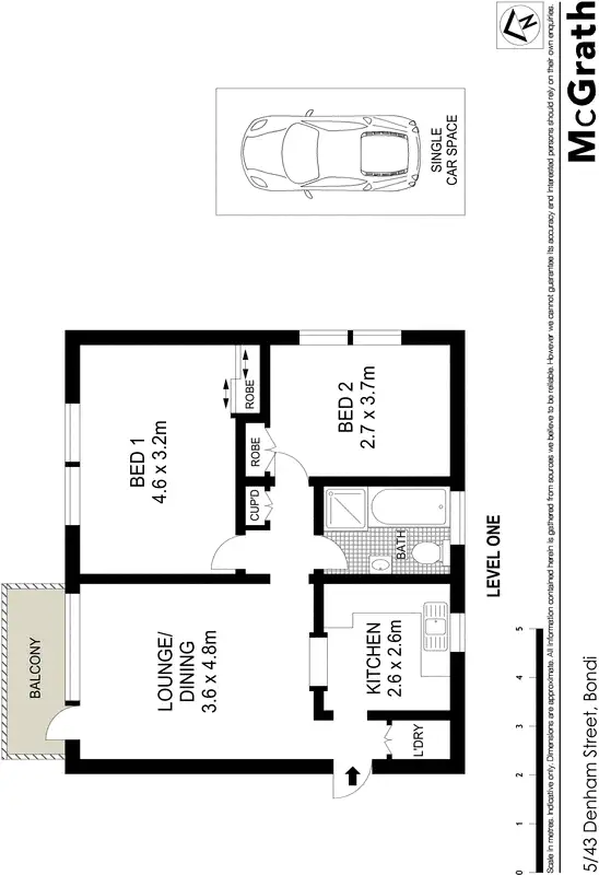 Floorplan of Homely unit listing, 5/43 Denham Street, Bondi NSW 2026