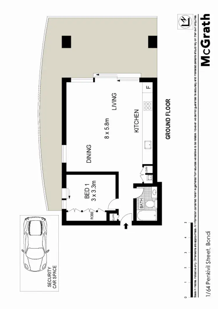 Floorplan of Homely apartment listing, 1/64 Penkivil Street, Bondi NSW 2026
