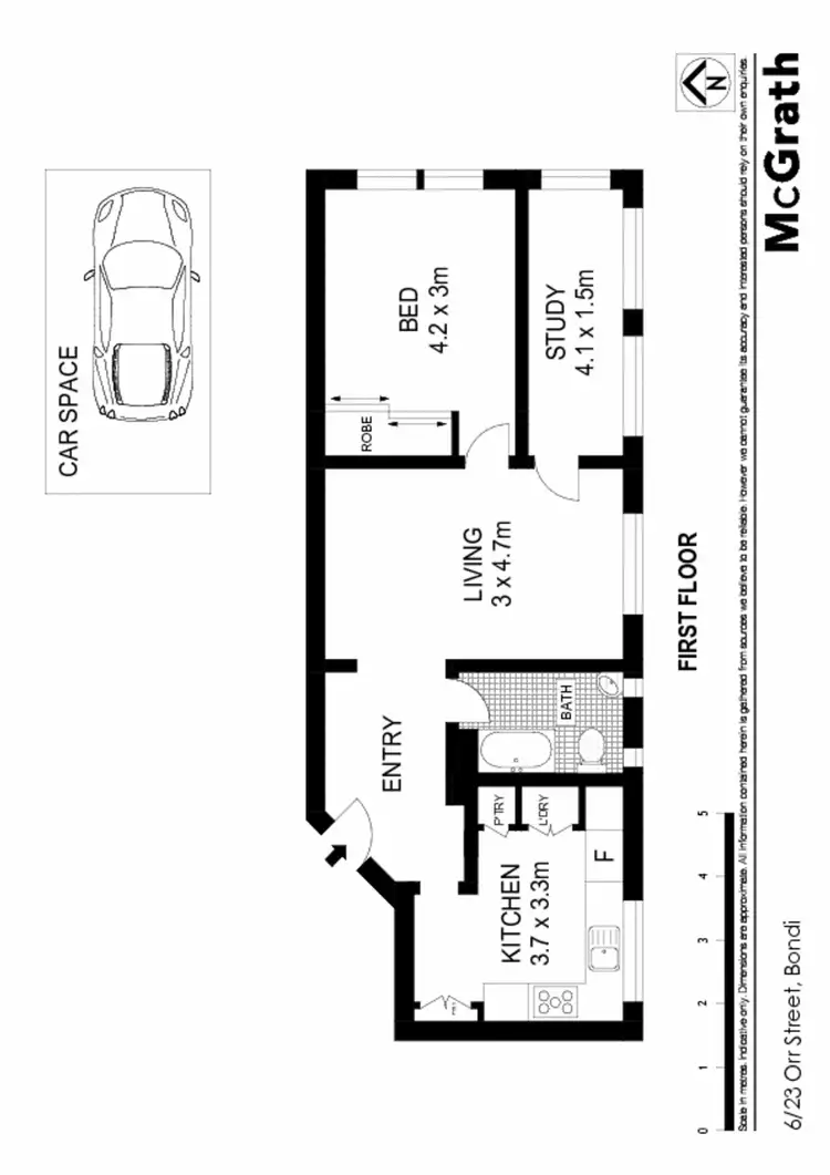 Floorplan of Homely apartment listing, 6/23 Orr Street, Bondi NSW 2026
