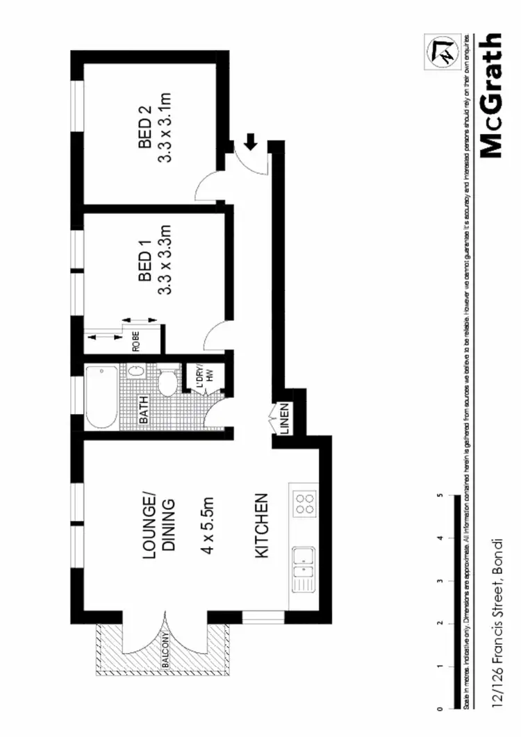 Floorplan of Homely apartment listing, 12/126 Francis Street, Bondi NSW 2026