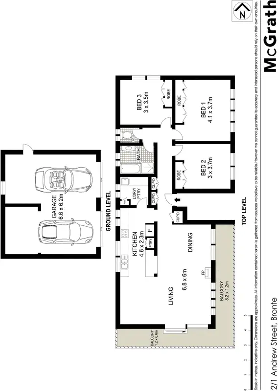 Floorplan of Homely apartment listing, 2/1 Andrew Street, Bronte NSW 2024