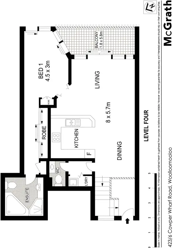 Floorplan of Homely apartment listing, 423/6 Cowper Wharf Road, Woolloomooloo NSW 2011