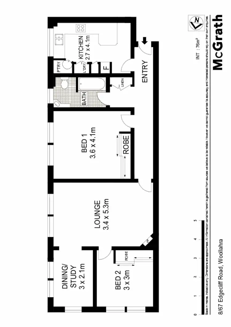 Floorplan of Homely apartment listing, 8/67 Edgecliff Road, Woollahra NSW 2025