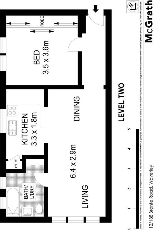 Floorplan of Homely apartment listing, 12/188 Bronte Road, Waverley NSW 2024