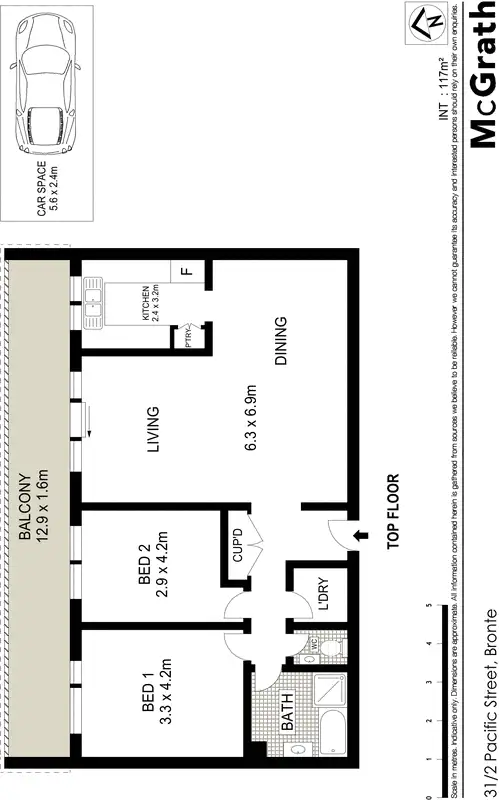 Floorplan of Homely apartment listing, 31/2 Pacific Street, Bronte NSW 2024