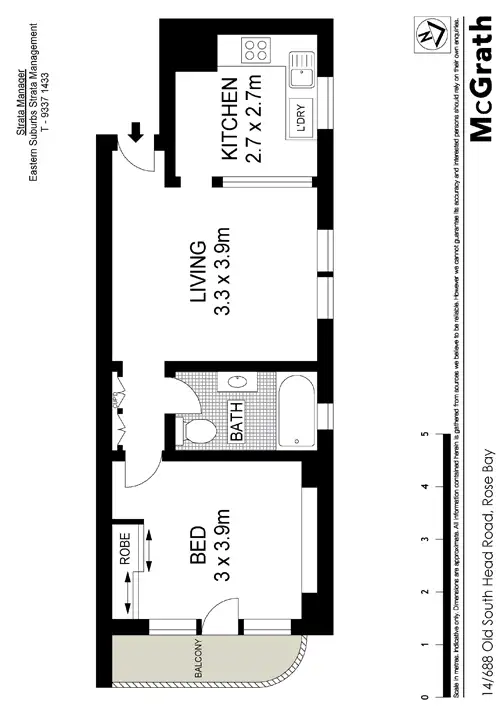 Floorplan of Homely apartment listing, 14/688 Old South Head Road, Rose Bay NSW 2029