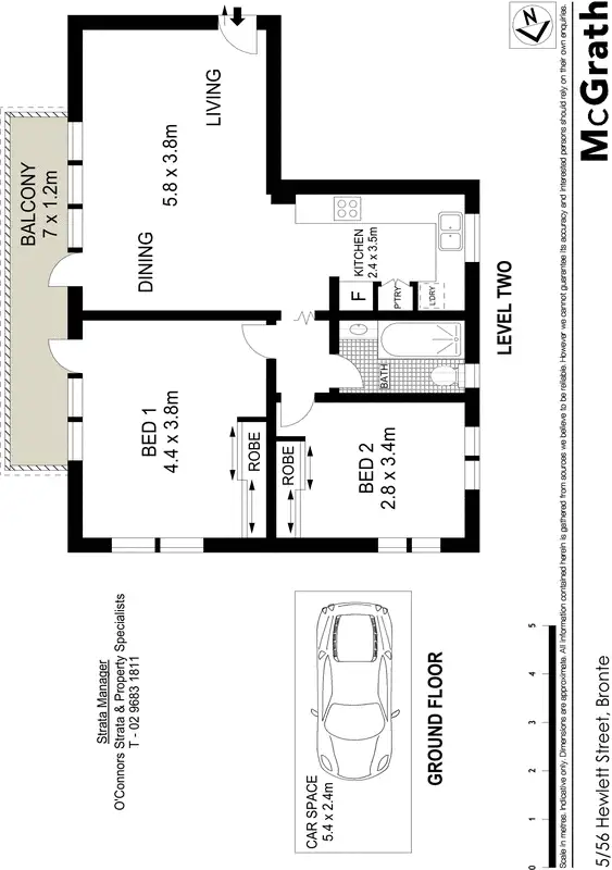 Floorplan of Homely apartment listing, 5/56 Hewlett Street, Bronte NSW 2024