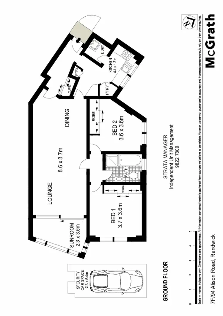Floorplan of Homely apartment listing, 7F/94 Alison Road, Randwick NSW 2031