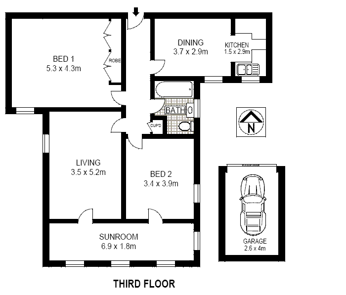 Floorplan of Homely apartment listing, 8/208 Alison Road, Randwick NSW 2031