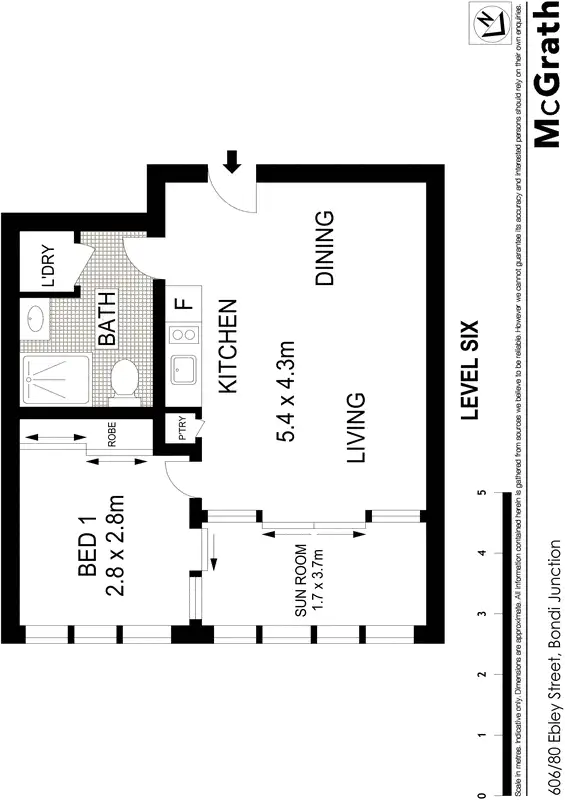 Floorplan of Homely apartment listing, 606/80 Ebley Street, Bondi Junction NSW 2022