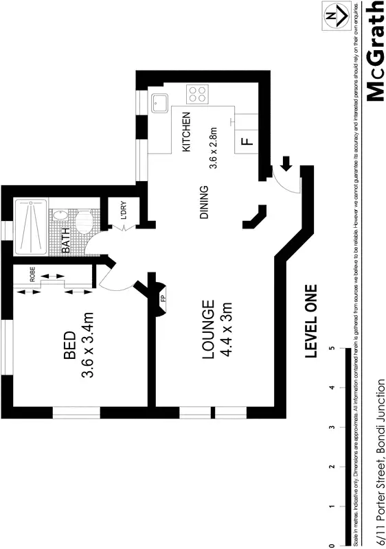Floorplan of Homely apartment listing, 6/11 Porter Street, Bondi Junction NSW 2022