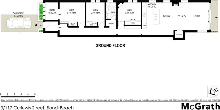 Floorplan of Homely apartment listing, 3/117 Curlewis Street, Bondi Beach NSW 2026
