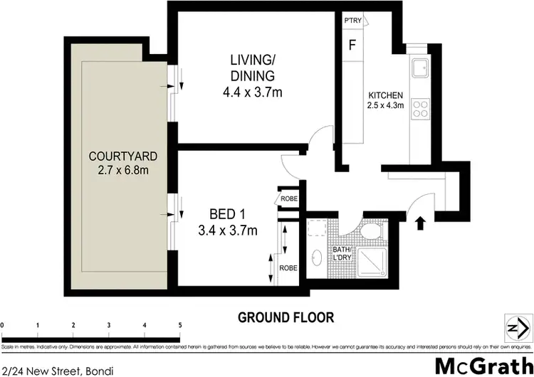 Floorplan of Homely apartment listing, 2/24 New Street, Bondi NSW 2026