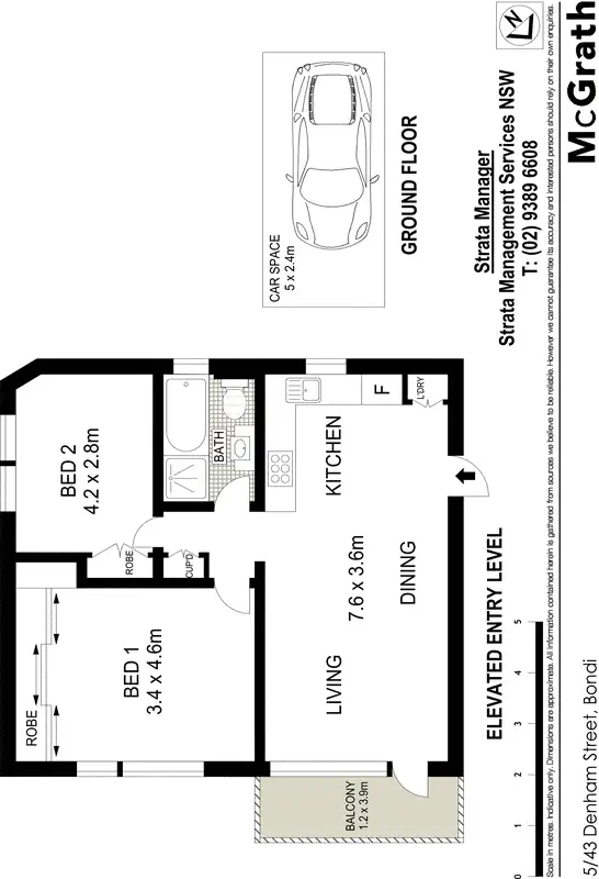 Floorplan of Homely unit listing, 5/43 Denham Street, Bondi NSW 2026