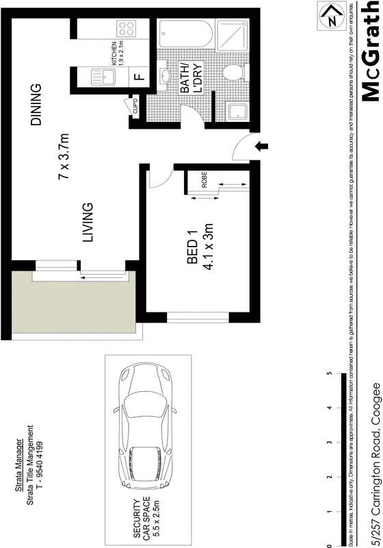 Floorplan of Homely apartment listing, 5/257 Carrington Road, Coogee NSW 2034