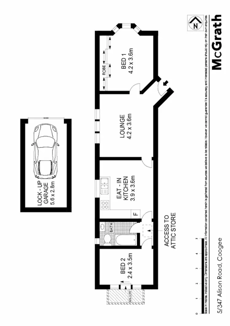 Floorplan of Homely apartment listing, 5/347 Alison Road, Coogee NSW 2034