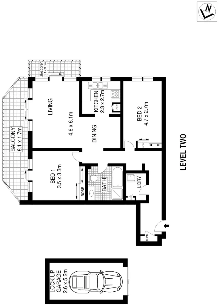 Floorplan of Homely apartment listing, 13/128 Carrington Road, Coogee NSW 2034