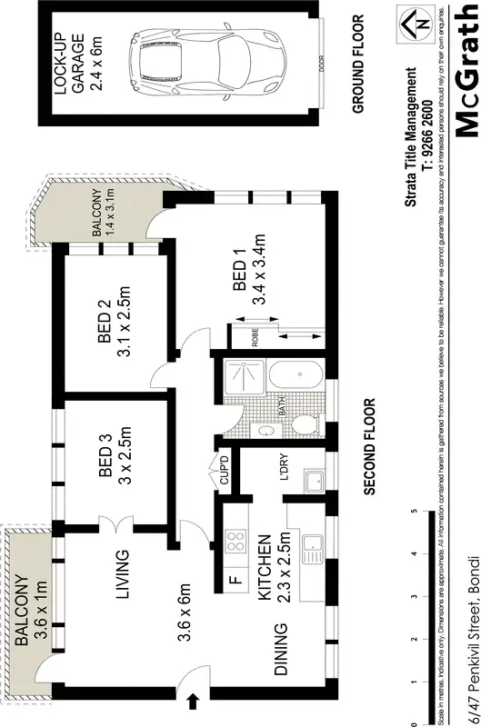 Floorplan of Homely apartment listing, 6/47 Penkivil Street, Bondi NSW 2026