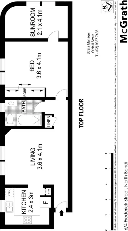 Floorplan of Homely apartment listing, 6/4 Frederick Street, Bondi NSW 2026