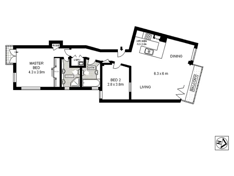 Floorplan of Homely apartment listing, 3/465 Bronte Road, Bronte NSW 2024