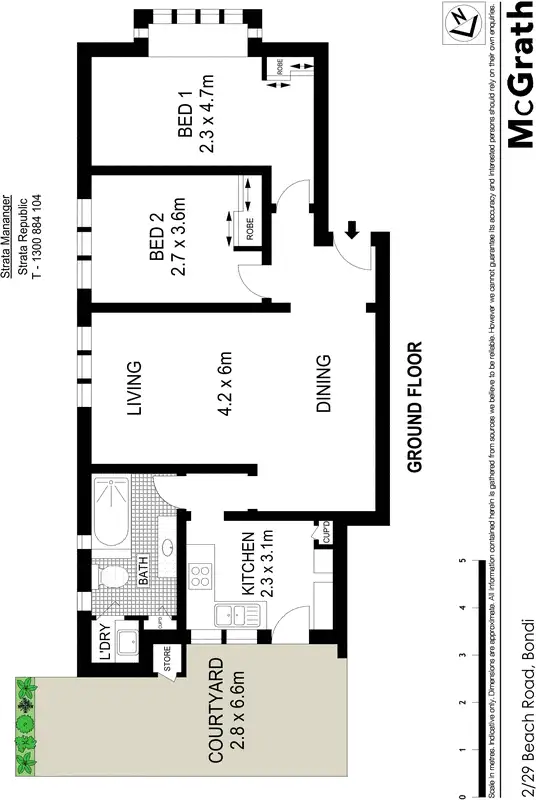Floorplan of Homely apartment listing, 2/29 Beach Road, Bondi Beach NSW 2026