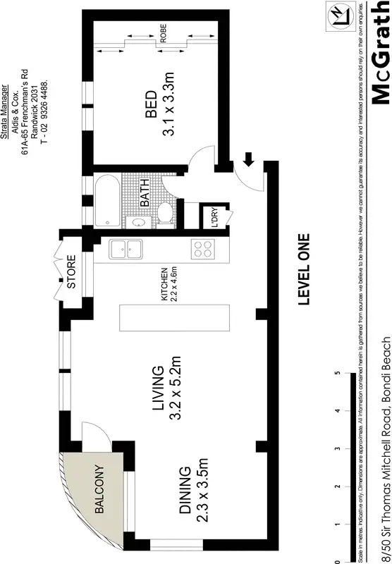 Floorplan of Homely apartment listing, 8/50 Sir Thomas Mitchell Road, Bondi Beach NSW 2026