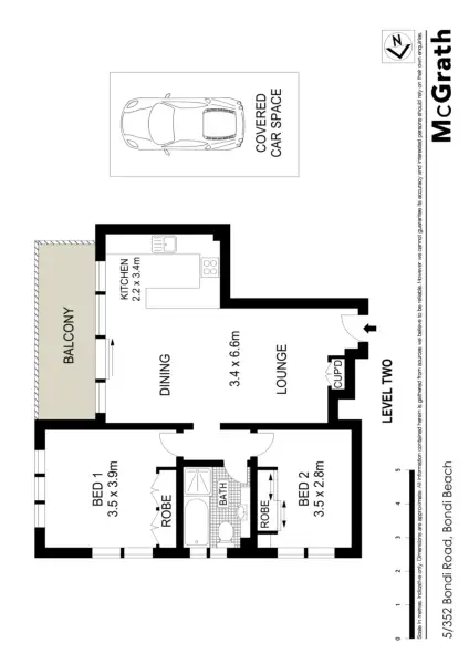 Floorplan of Homely apartment listing, 5/352 Bondi Road, Bondi Beach NSW 2026