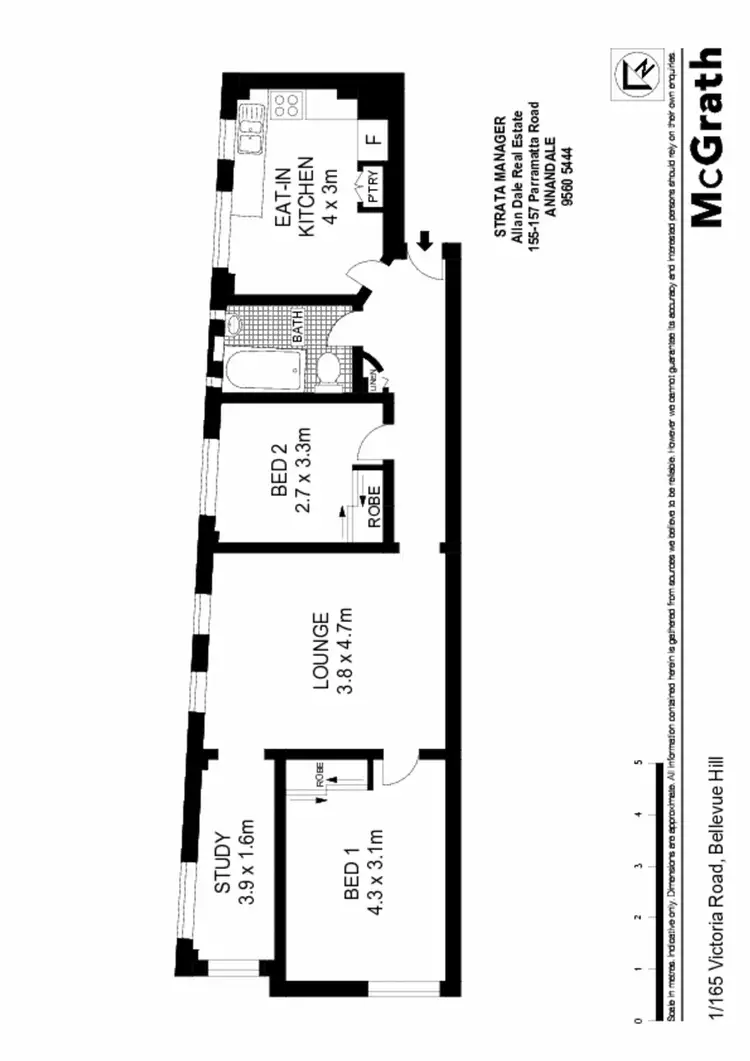 Floorplan of Homely apartment listing, 1/165 Victoria Road, Bellevue Hill NSW 2023