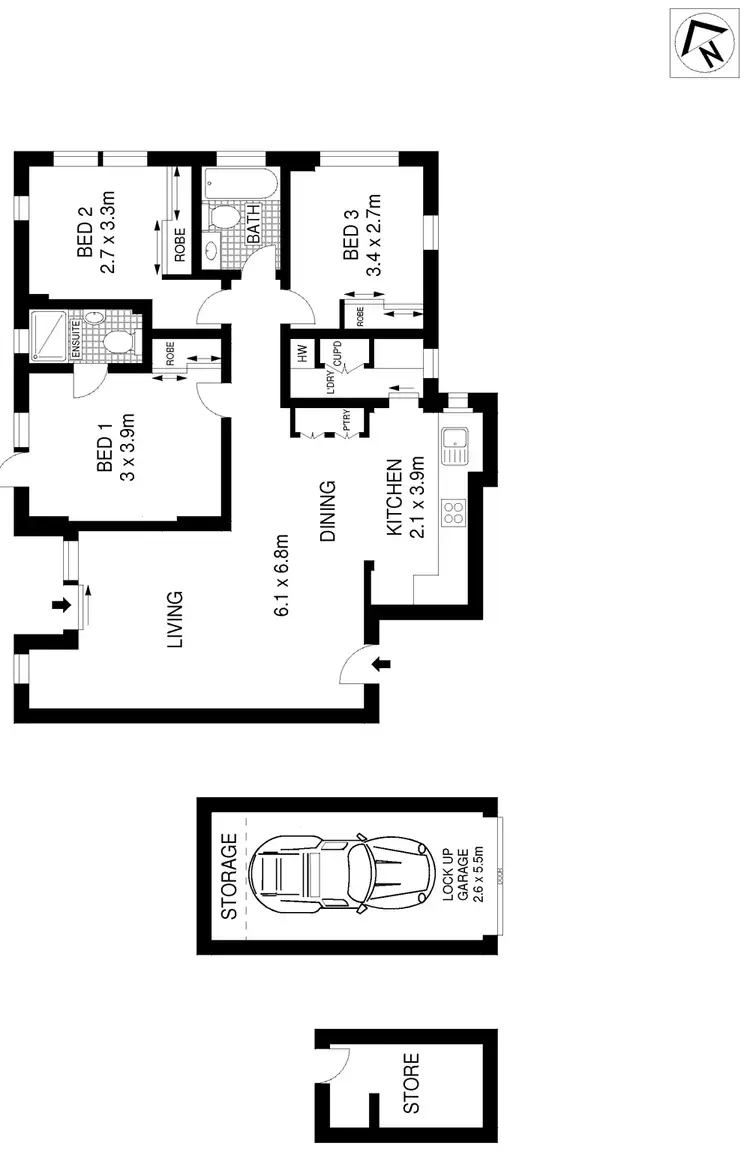 Floorplan of Homely apartment listing, 1/100 Birriga Road, Bellevue Hill NSW 2023