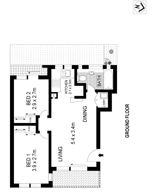 Floorplan of Homely apartment listing, 15/506 Botany Road, Alexandria NSW 2015