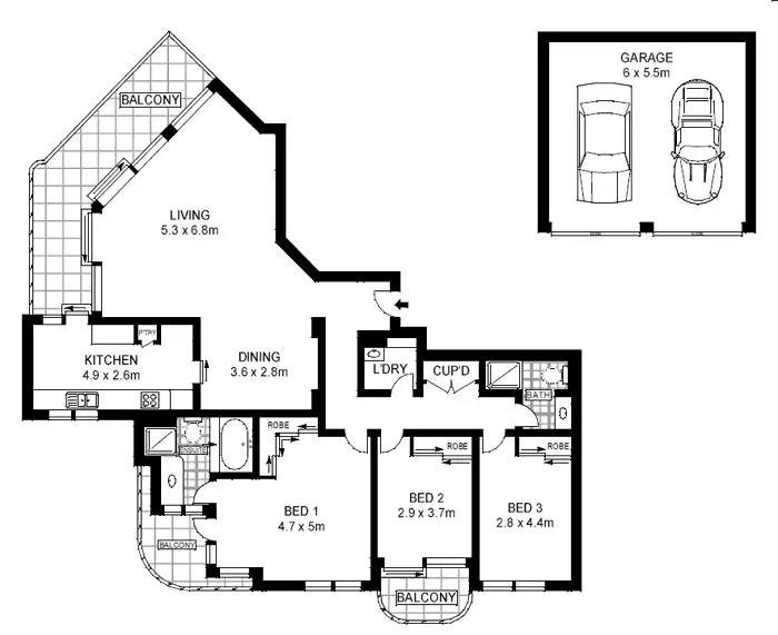 Floorplan of Homely apartment listing, 803/7 Black Lion Place, Kensington NSW 2033