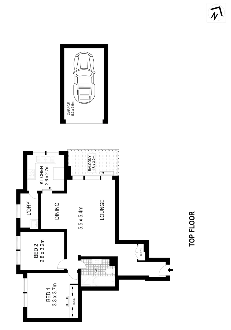 Floorplan of Homely apartment listing, 8C/3 Anzac Parade, Kensington NSW 2033