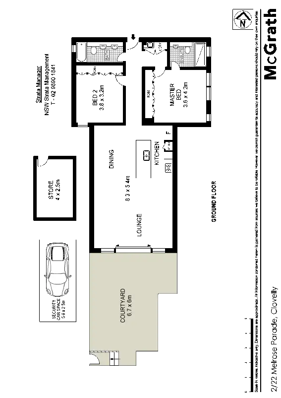Floorplan of Homely apartment listing, 2/22 Melrose Parade, Clovelly NSW 2031
