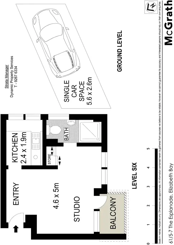 Floorplan of Homely studio listing, 61/5 The Esplanade, Elizabeth Bay NSW 2011