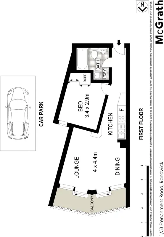 Floorplan of Homely apartment listing, 1/53 Frenchmans Road, Randwick NSW 2031