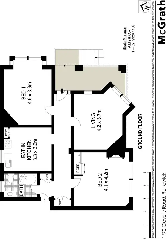 Floorplan of Homely apartment listing, 1/70 Clovelly Road, Randwick NSW 2031