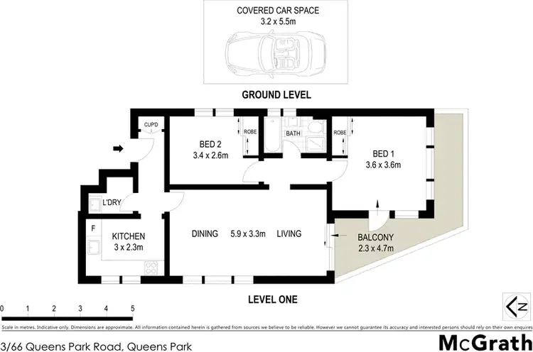 Floorplan of Homely apartment listing, 3/66 Queens Park Road, Queens Park NSW 2022