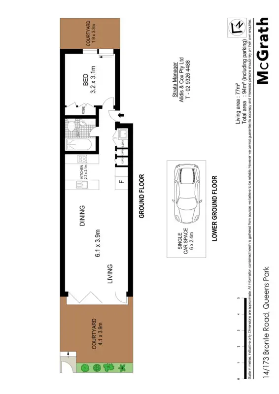 Floorplan of Homely apartment listing, 14/173 Bronte Road, Queens Park NSW 2022