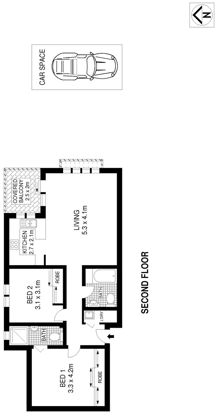 Floorplan of Homely apartment listing, 5/2 Fenton Avenue, Maroubra NSW 2035