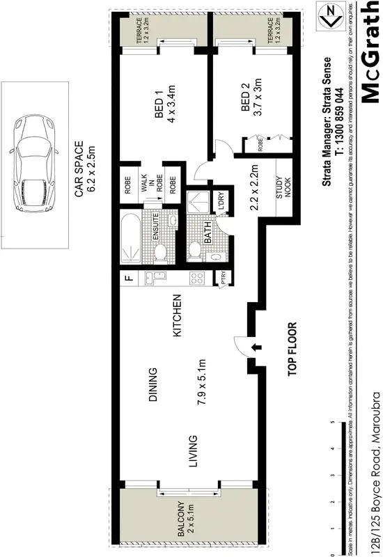 Floorplan of Homely apartment listing, 12B/125 Boyce Road, Maroubra NSW 2035