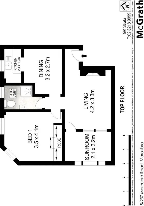 Floorplan of Homely apartment listing, 5/237 Maroubra Road, Maroubra NSW 2035