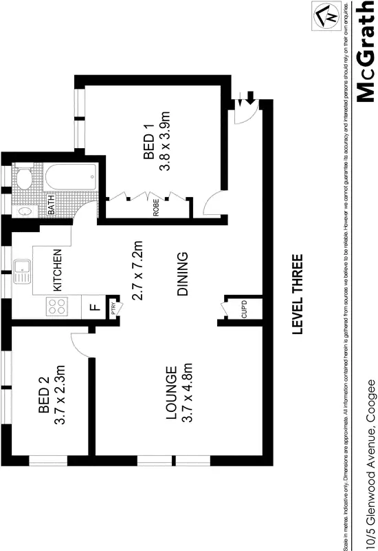 Floorplan of Homely apartment listing, 10/5 Glenwood Avenue, Coogee NSW 2034