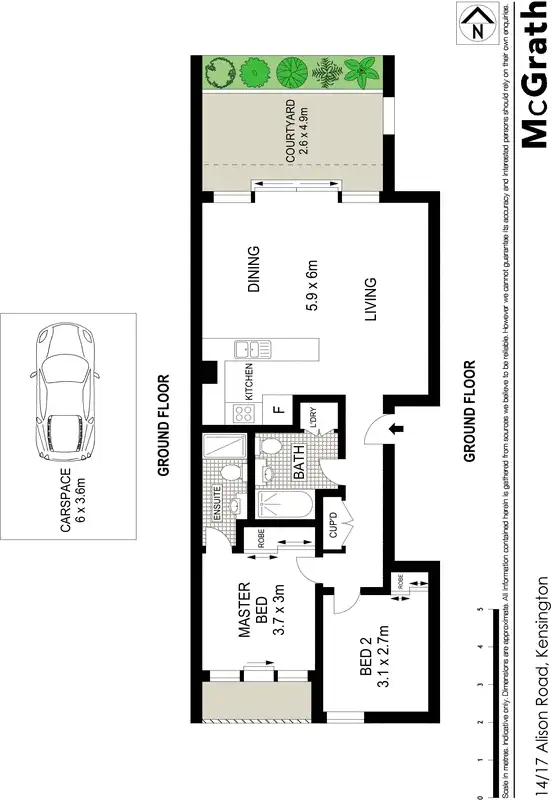 Floorplan of Homely apartment listing, 14/17 Alison Road, Kensington NSW 2033